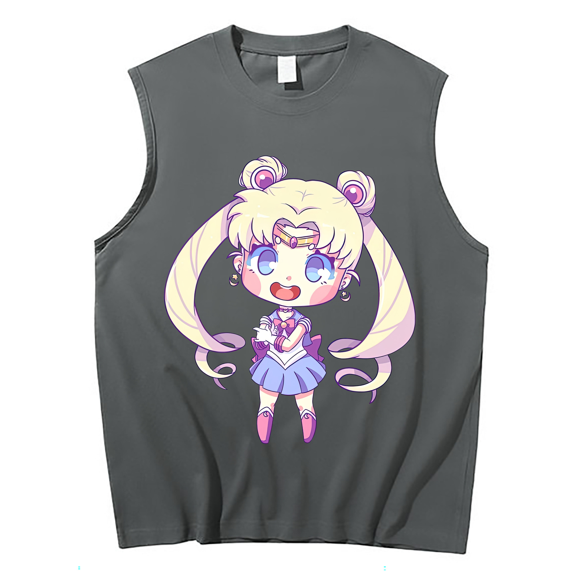 （画像用） 美少女戦士セーラームーン 月野 うさぎ つきの うさぎ Sailor Moon Tsukino Usagi コットン100％タンクトップ（フロントプリント）
